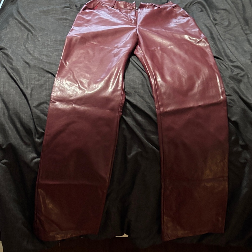 Burgundy Leather Pants